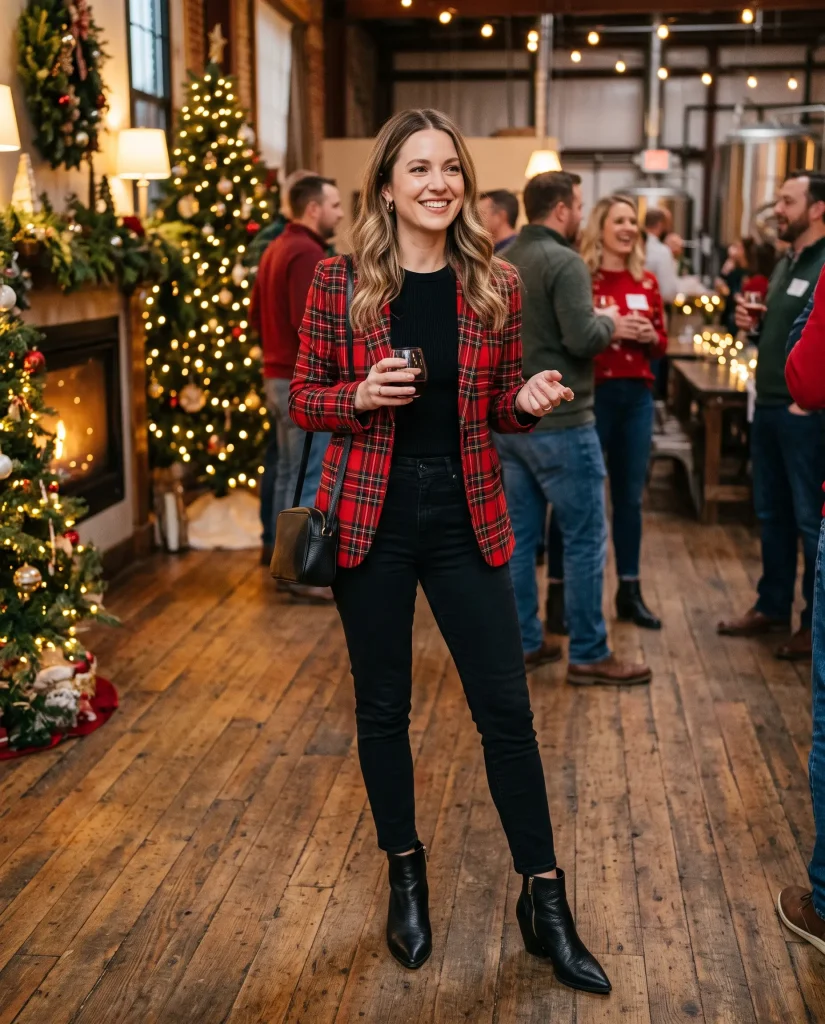 Tartan Blazer With Black Jeans