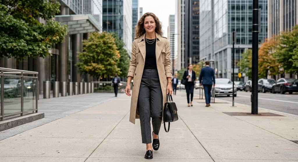 Trench Coat With Cropped Pants