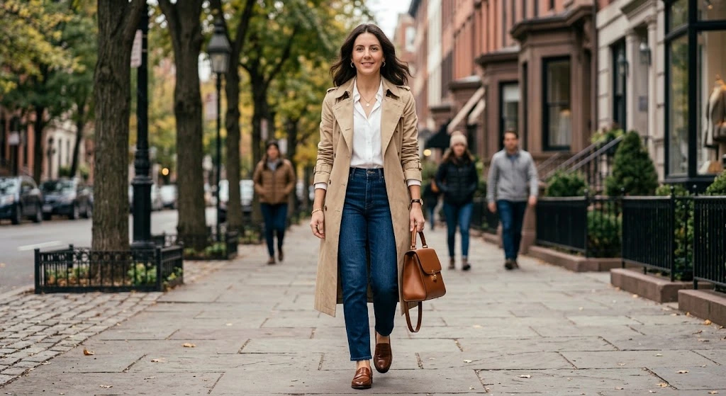 Trench Coat With Loafers