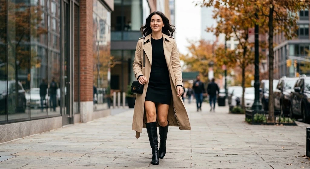 Trench Coat With a Mini Skirt