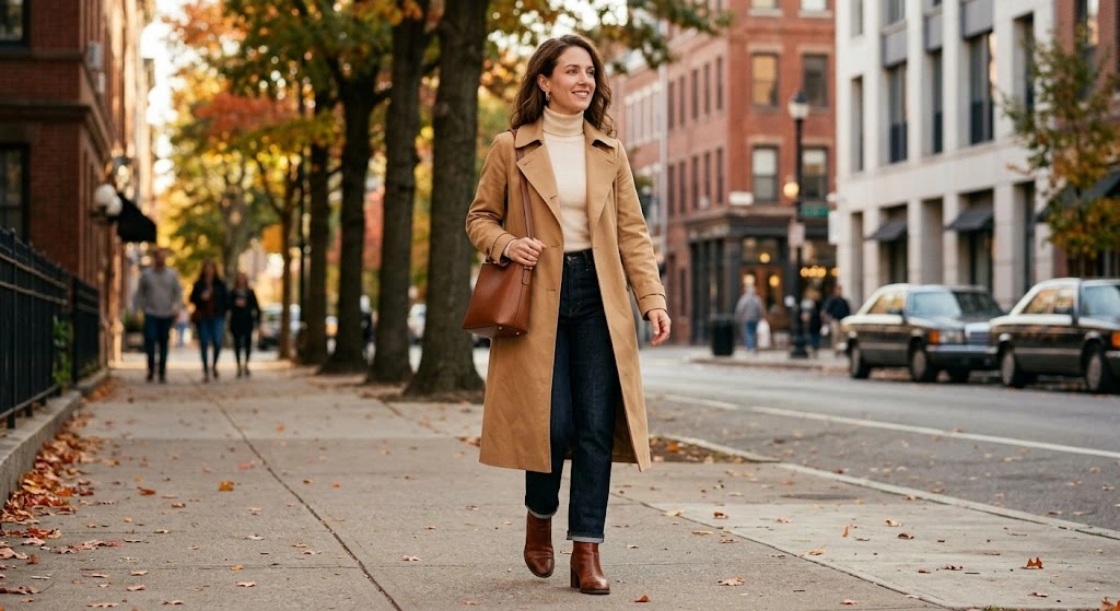 Trench Coat With a Turtleneck