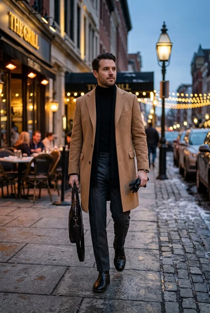 14. Black Turtleneck With Tailored Trousers