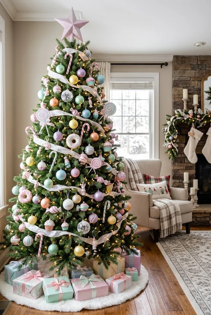 9. Candy-Colored Christmas Trees