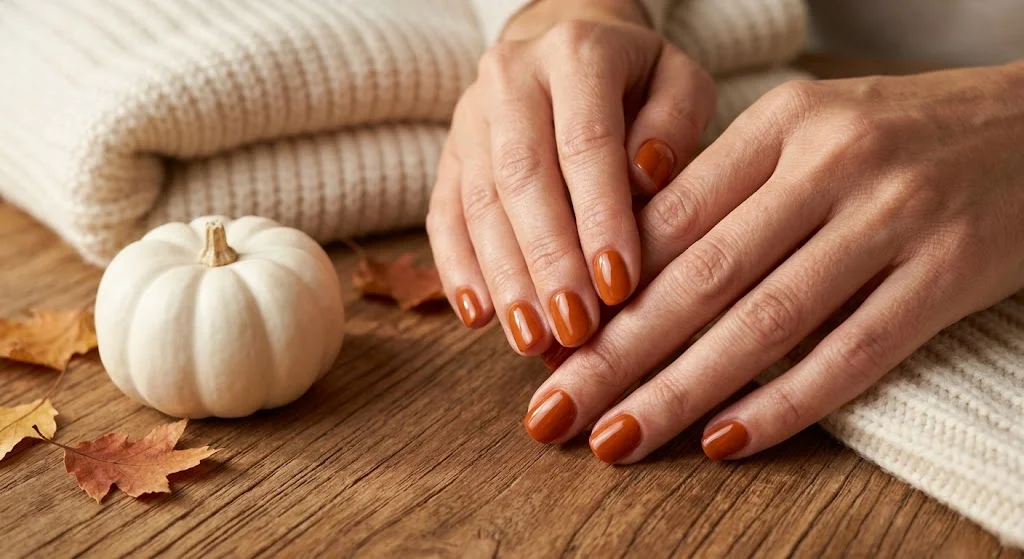 Burnt Orange Pumpkin Nails